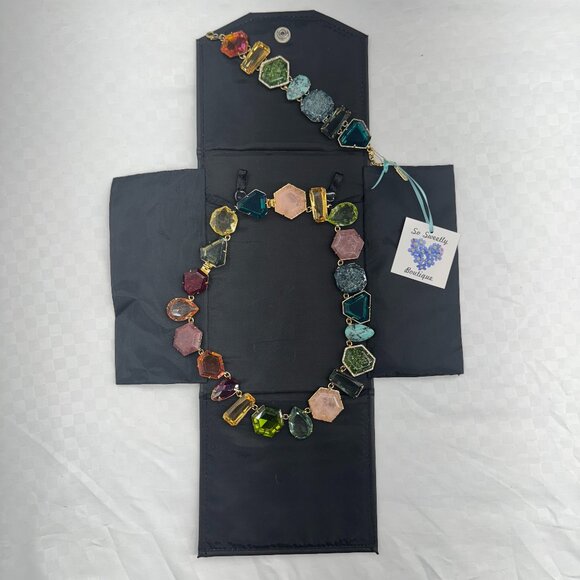 Stella and Dot Candy Jewels Statement Necklace and Bracelet Set with Case - Picture 6 of 6